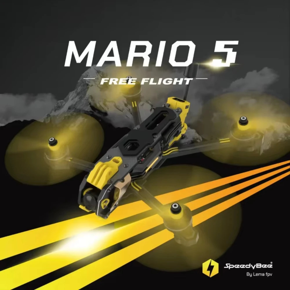 Drone Kit Fpv - Speedybee マリオ5 O4 フレームキット DC/XHバージョン、カーボンファイバープレート付き、FPVフリースタイルRCレーシングドローン